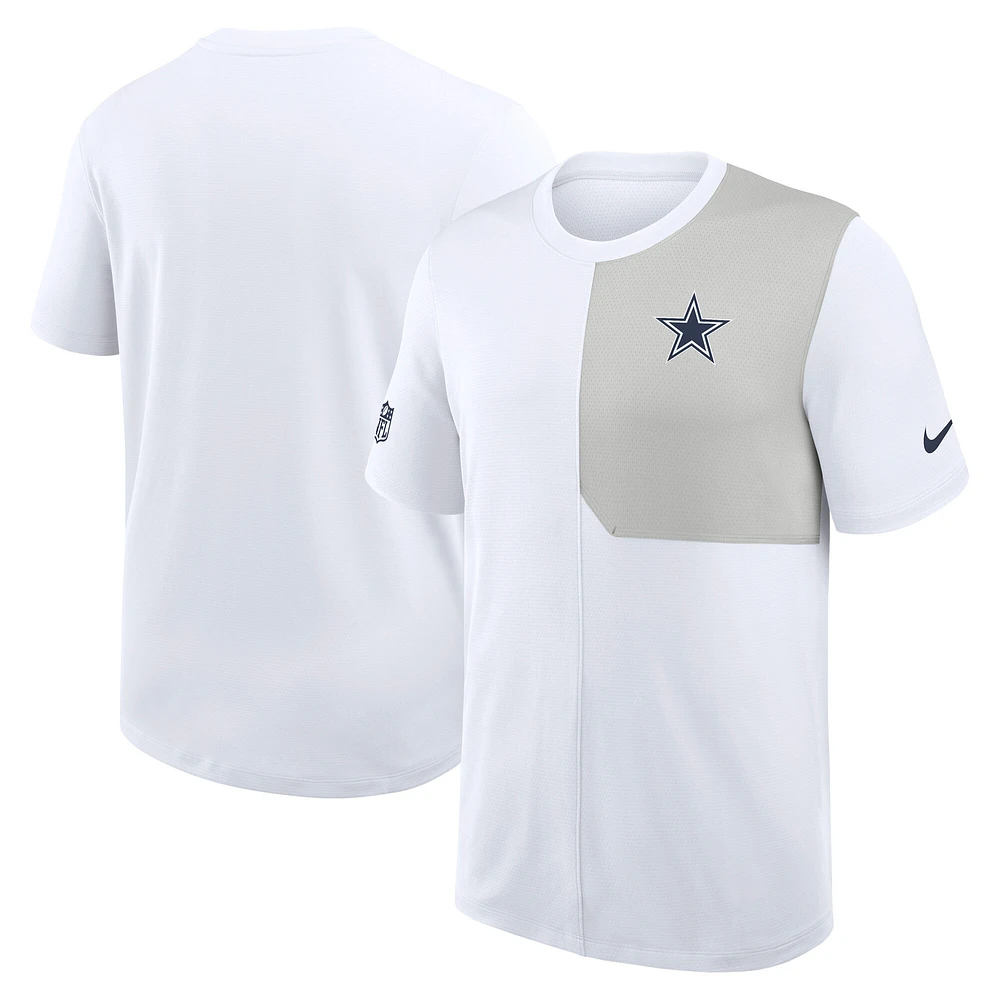 Men's Nike White Dallas Cowboys Sideline UV Performance Coach Shirt