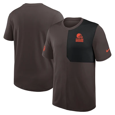 Men's Nike Brown Cleveland Browns Sideline UV Performance Coach Shirt