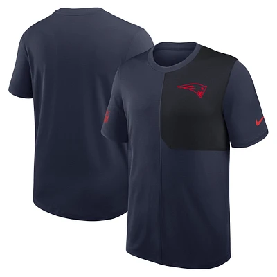 Men's Nike Navy New England Patriots Sideline UV Performance Coach Shirt