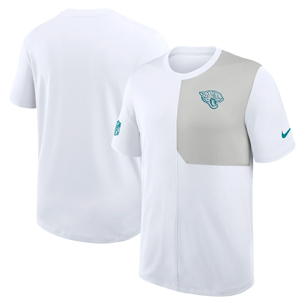 Men's Nike White Jacksonville Jaguars Sideline UV Performance Coach Shirt