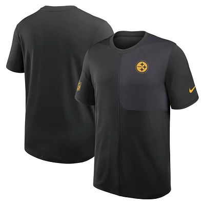 Men's Nike Black Pittsburgh Steelers Sideline UV Performance Coach Shirt