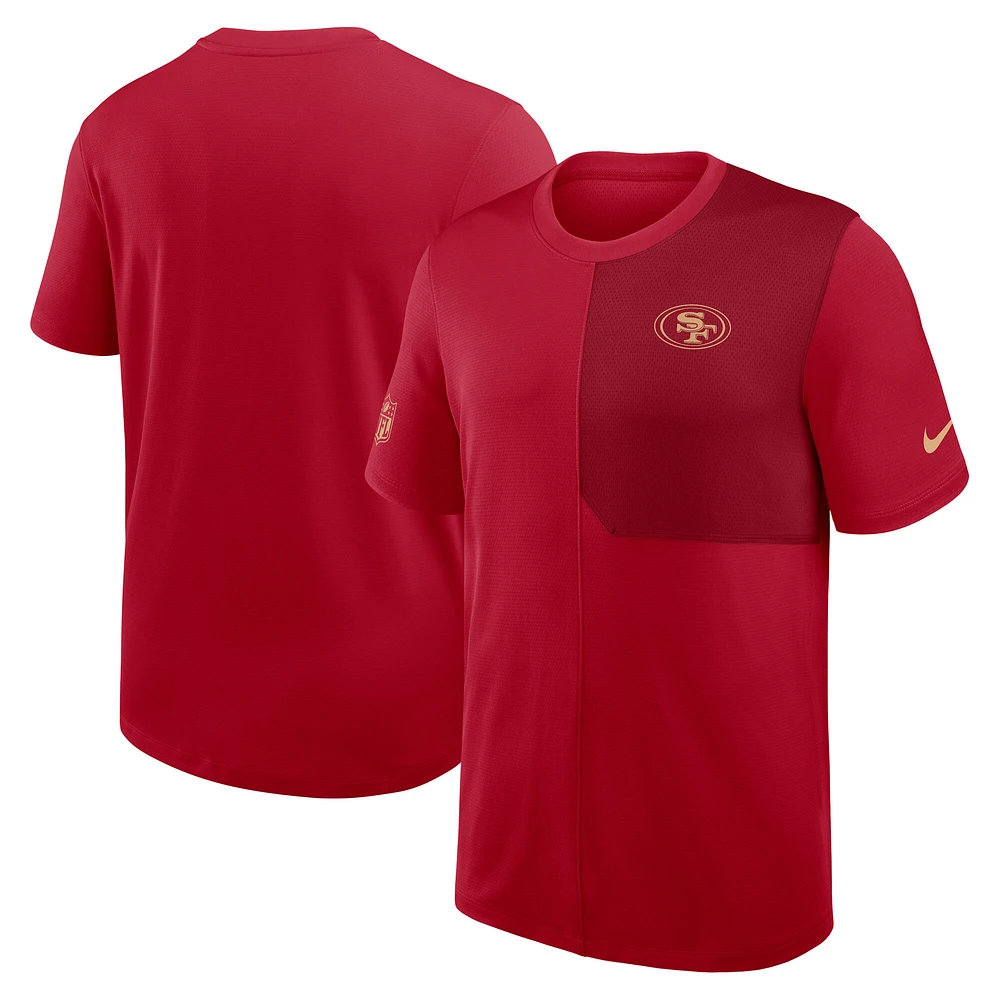 Men's Nike Scarlet San Francisco 49ers Sideline UV Performance Coach Shirt