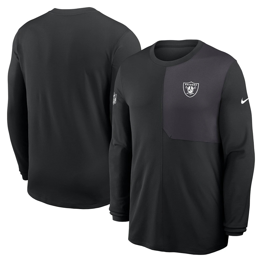 Men's Nike Black Las Vegas Raiders Sideline Coach UV Dri-FIT Long Sleeve Shirt