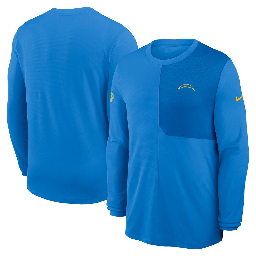 Men's Nike Powder Blue Los Angeles Chargers Sideline Coach UV Dri-FIT Long Sleeve Shirt