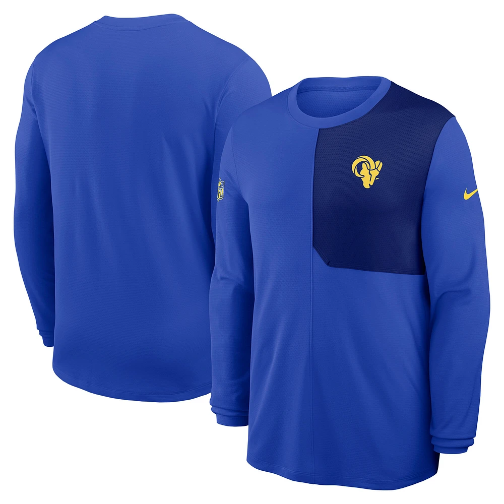 Men's Nike Royal Los Angeles Rams Sideline Coach UV Dri-FIT Long Sleeve Shirt