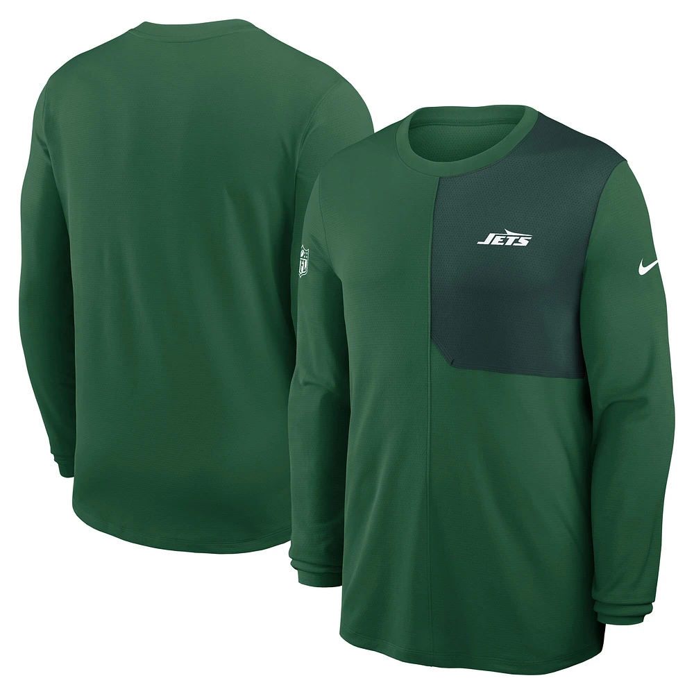 Men's Nike New York Jets Sideline Coach UV Dri-FIT Long Sleeve Shirt
