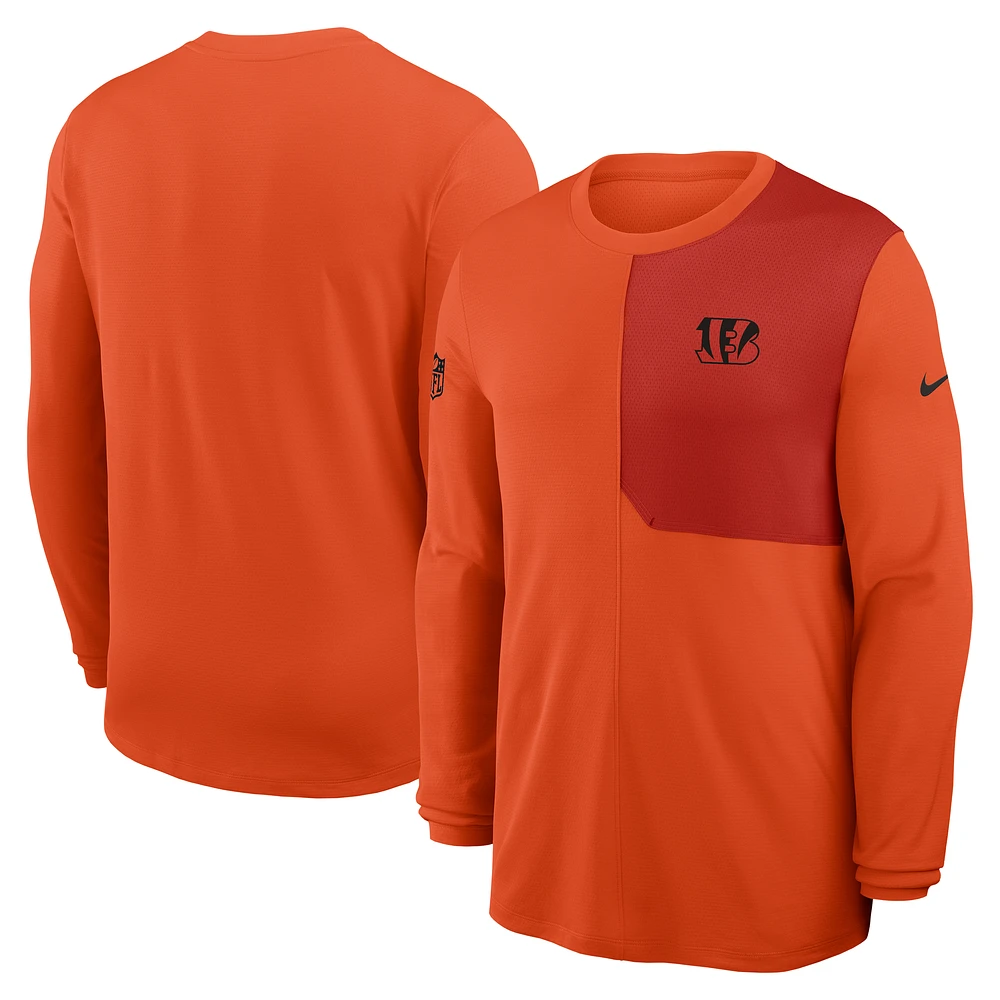 Men's Nike Cincinnati Bengals Sideline Coach UV Dri-FIT Long Sleeve Shirt