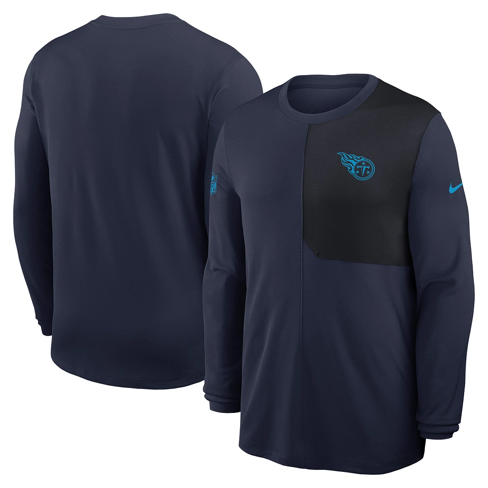 Men's Nike Navy Tennessee Titans Sideline Coach UV Dri-FIT Long Sleeve Shirt