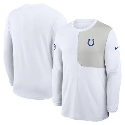 Men's Nike White Indianapolis Colts Sideline Coach UV Dri-FIT Long Sleeve Shirt