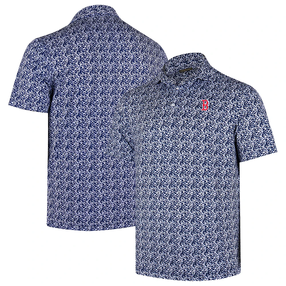 Men's Navy Boston Red Sox 4K Tri-Blend Polo
