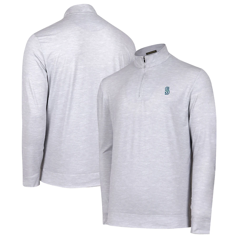 Men's Gray Seattle Mariners Sublime Tri-Blend Quarter-Zip Jacket