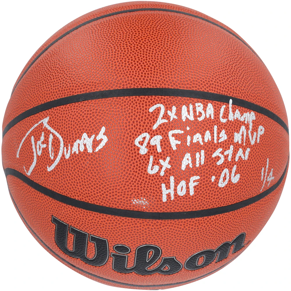 Joe Dumars Detroit Pistons Autographed Wilson Authentic Series Indoor/Outdoor Basketball with Multiple Inscriptions - Limited Edition #1/4