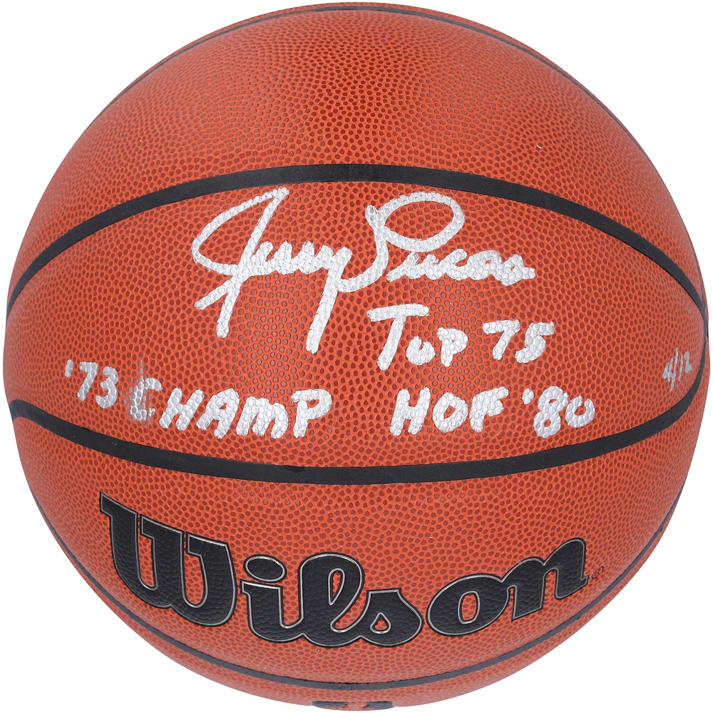 Jerry Lucas New York Knicks Autographed Wilson Authentic Series Indoor/Outdoor Basketball with Multiple Inscriptions - Limited Edition of 12