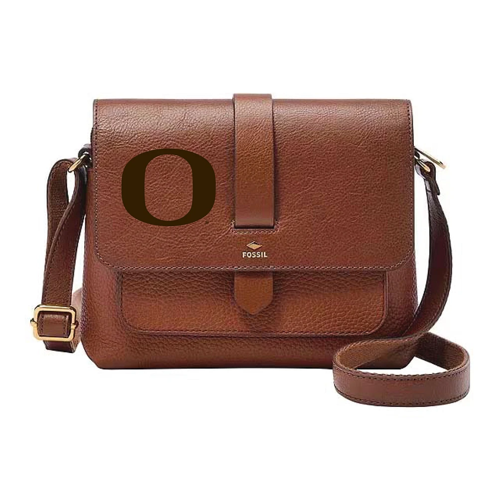 Fossil Oregon Ducks Kinley Brown Leather Small Crossbody Bag