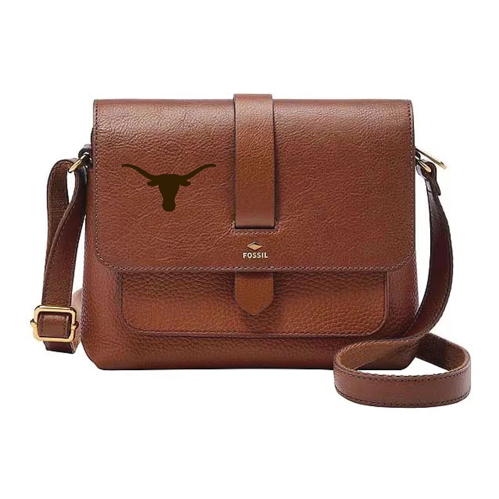 Fossil Texas Longhorns Kinley Brown Leather Small Crossbody Bag