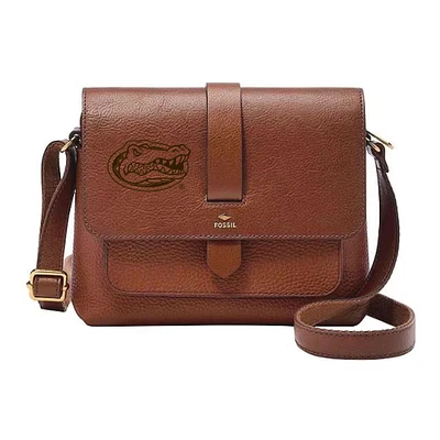 Fossil Florida Gators Kinley Brown Leather Small Crossbody Bag