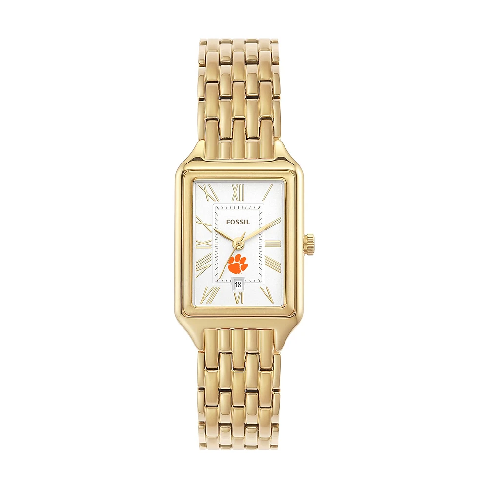 Women's Fossil Clemson Tigers Raquel Gold-Tone Stainless Steel Watch