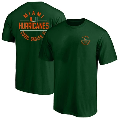 Men's Fanatics Green Miami Hurricanes Big & Tall Fast Break 2 Hit T-Shirt