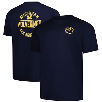 Men's Fanatics Navy Michigan Wolverines Big & Tall Fast Break 2 Hit T-Shirt