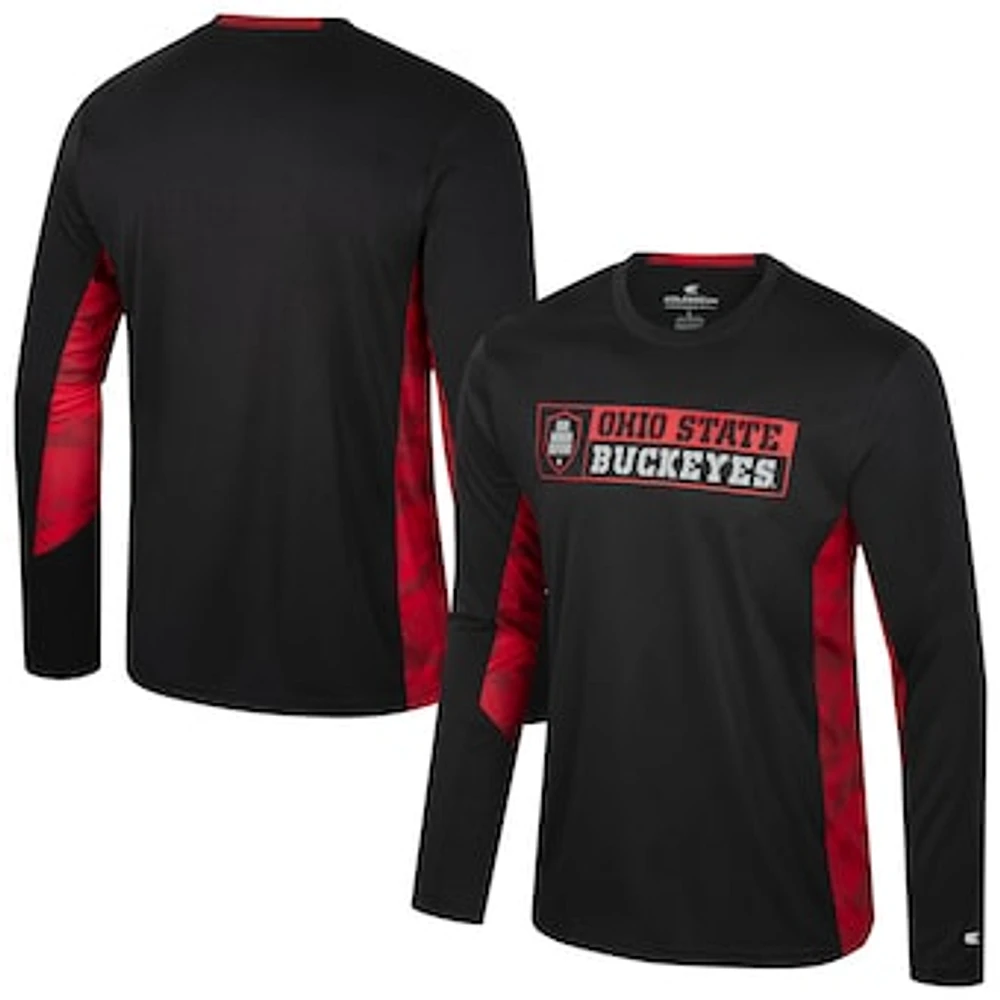 Men's Colosseum Black Ohio State Buckeyes Big & Tall On Honor Long Sleeve T-Shirt