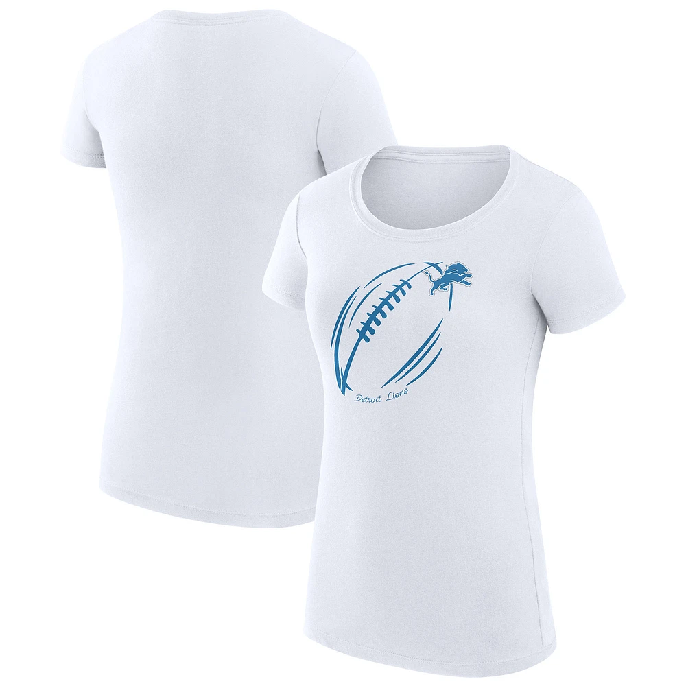 Women's G-III 4Her by Carl Banks Detroit Lions Super-Slim Fit Lightweight Subtle Football T-Shirt