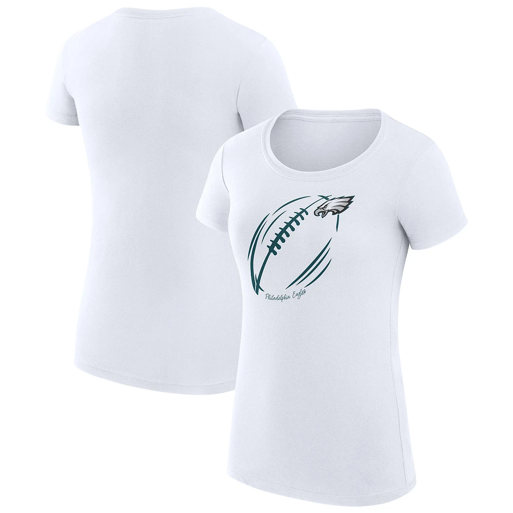 Women's G-III 4Her by Carl Banks Philadelphia Eagles Super-Slim Fit Lightweight Subtle Football T-Shirt
