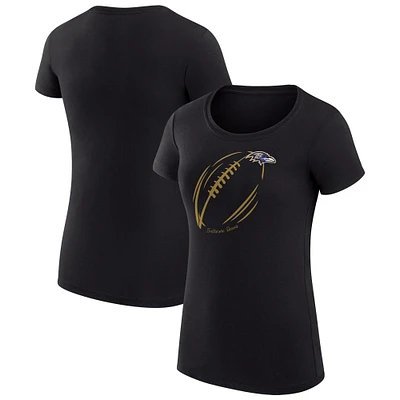 Women's G-III 4Her by Carl Banks Baltimore Ravens Super-Slim Fit Lightweight Subtle Football T-Shirt