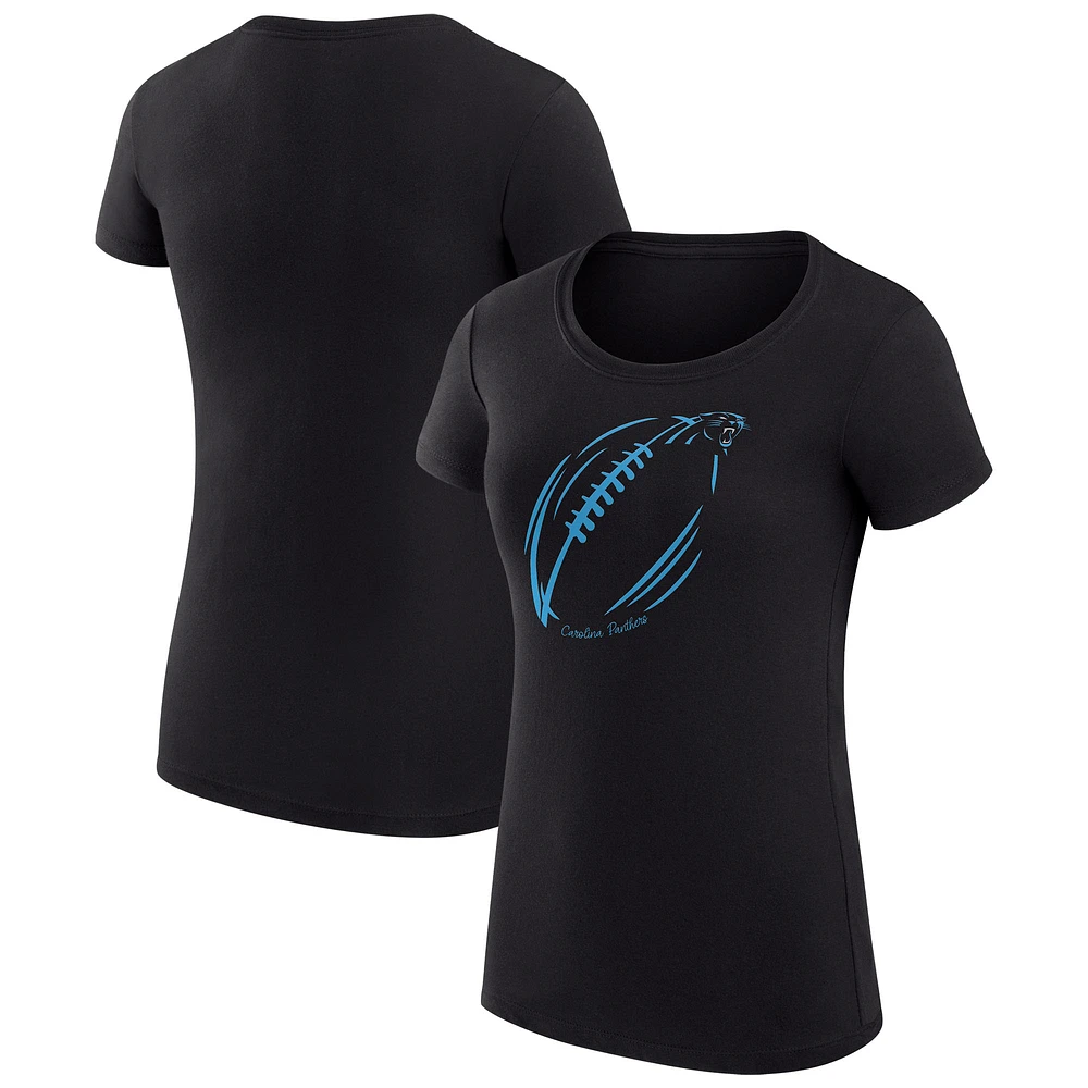 Women's G-III 4Her by Carl Banks Carolina Panthers Super-Slim Fit Lightweight Subtle Football T-Shirt