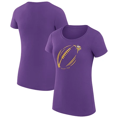 Women's G-III 4Her by Carl Banks Minnesota Vikings Super-Slim Fit Lightweight Subtle Football T-Shirt