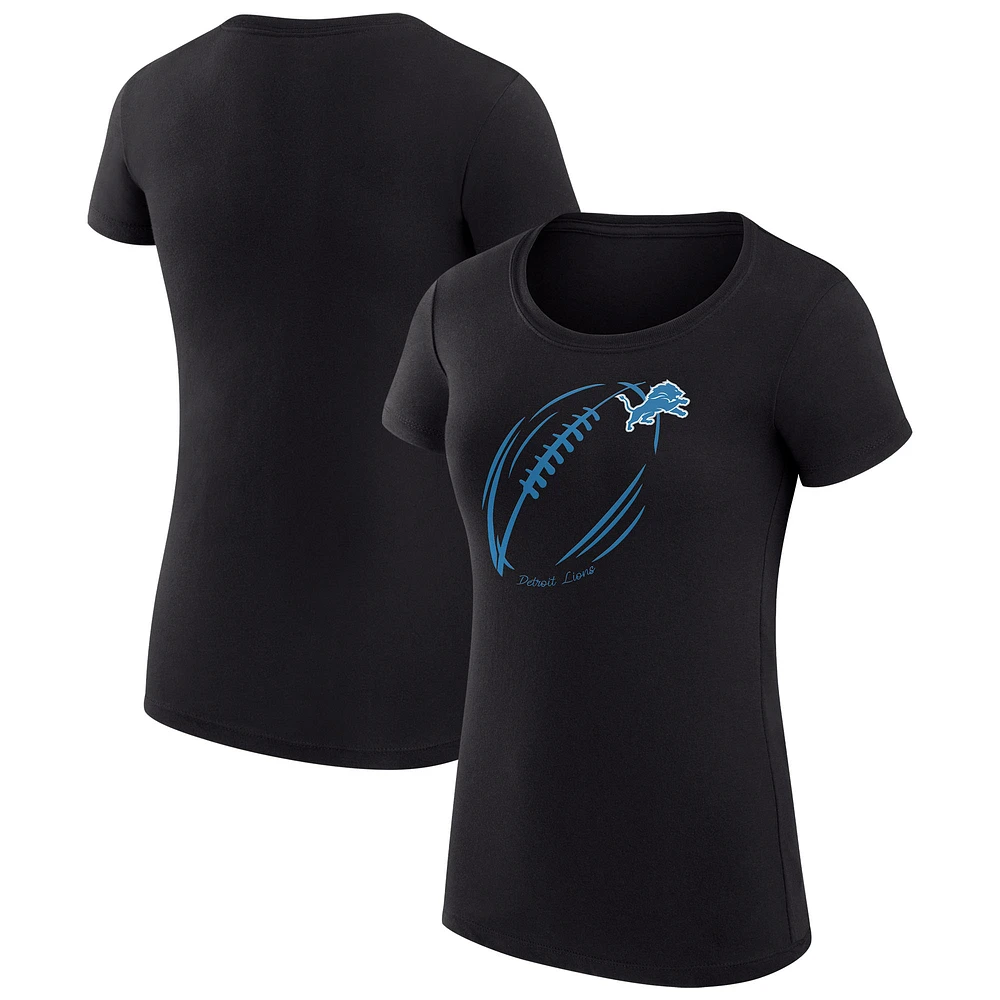 Women's G-III 4Her by Carl Banks Detroit Lions Super-Slim Fit Lightweight Subtle Football T-Shirt