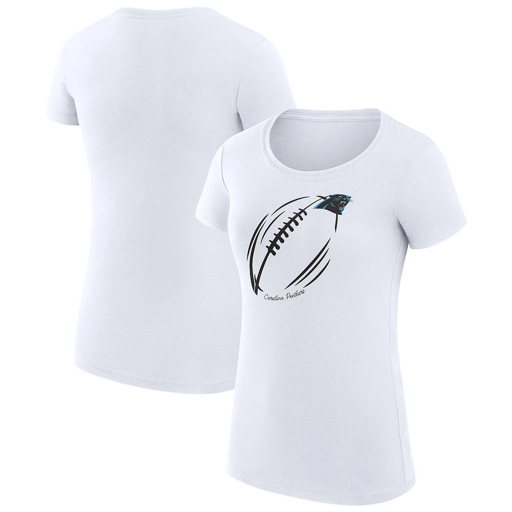 Women's G-III 4Her by Carl Banks Carolina Panthers Super-Slim Fit Lightweight Subtle Football T-Shirt