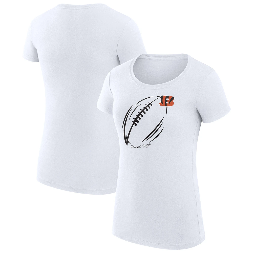 Women's G-III 4Her by Carl Banks Cincinnati Bengals Super-Slim Fit Lightweight Subtle Football T-Shirt