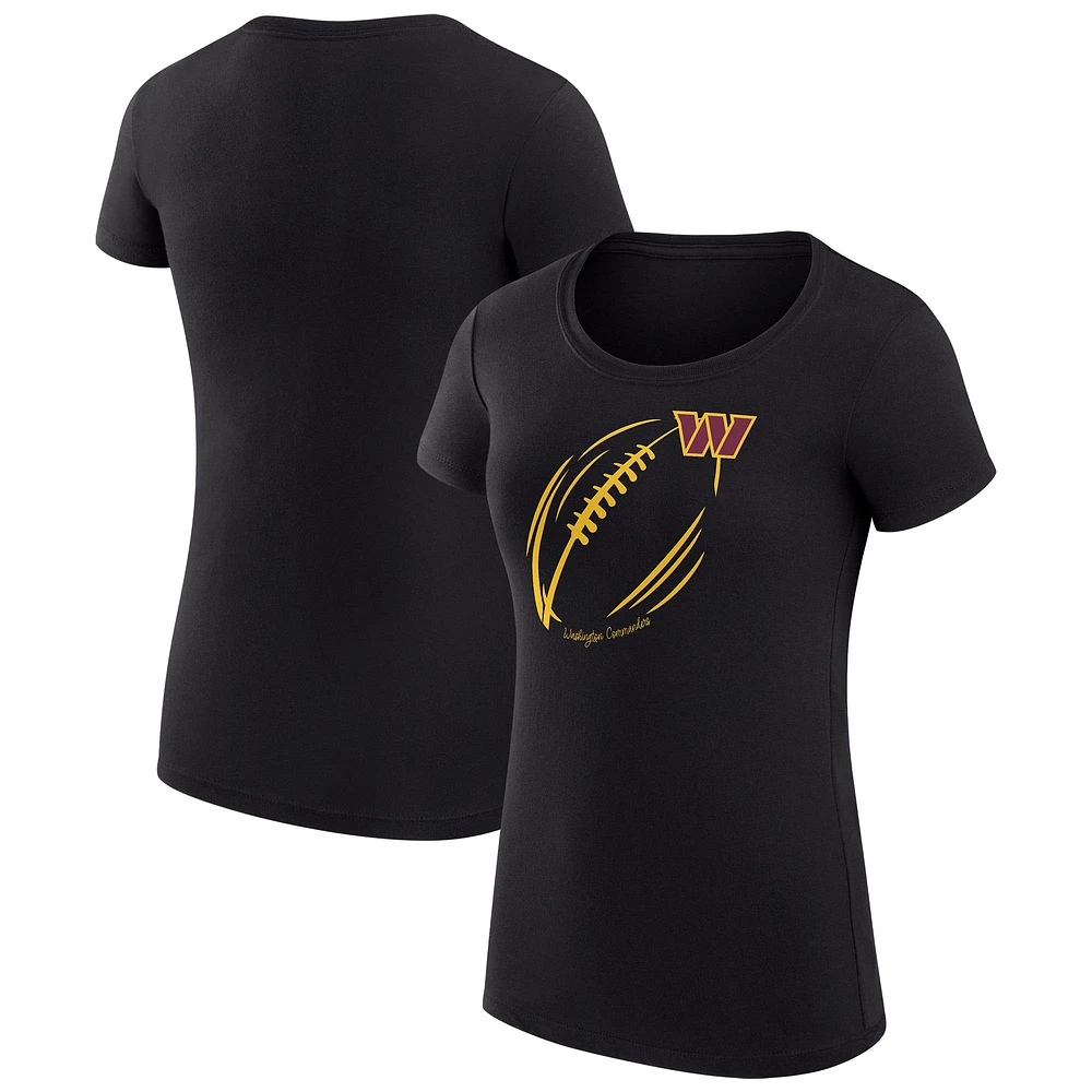 Women's G-III 4Her by Carl Banks Washington Commanders Super-Slim Fit Lightweight Subtle Football T-Shirt