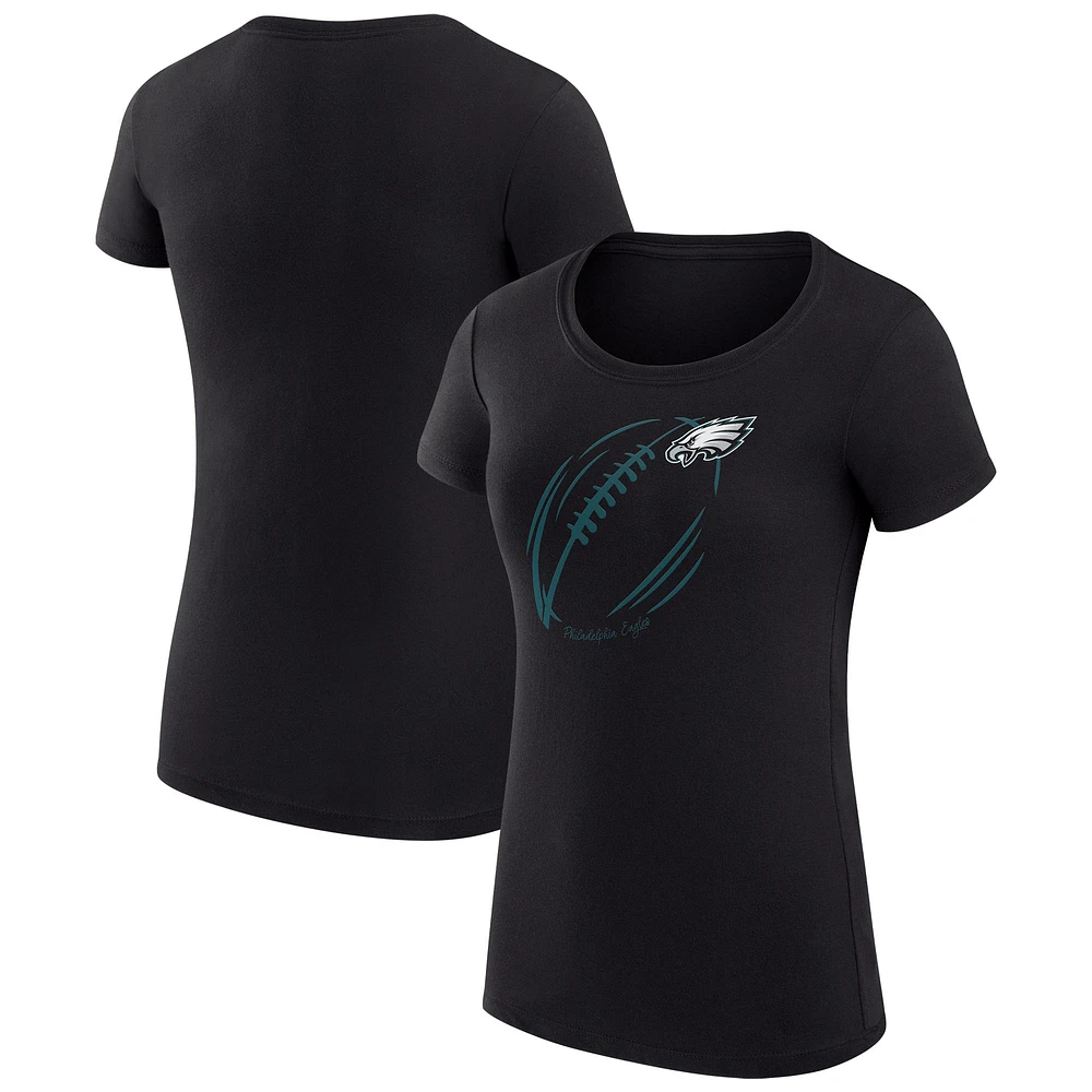 Women's G-III 4Her by Carl Banks Philadelphia Eagles Super-Slim Fit Lightweight Subtle Football T-Shirt