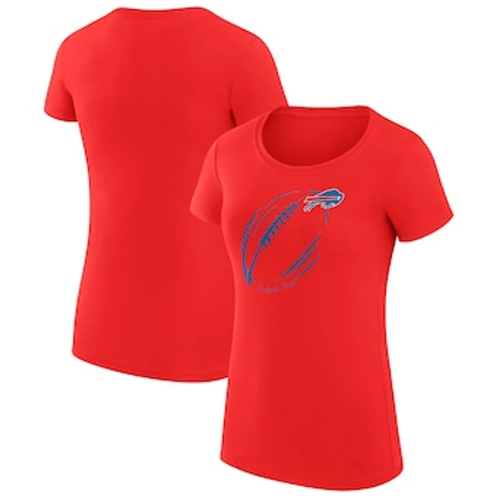 Women's G-III 4Her by Carl Banks Buffalo Bills Super-Slim Fit Lightweight Subtle Football T-Shirt