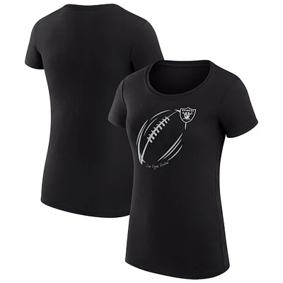 Women's G-III 4Her by Carl Banks Las Vegas Raiders Super-Slim Fit Lightweight Subtle Football T-Shirt