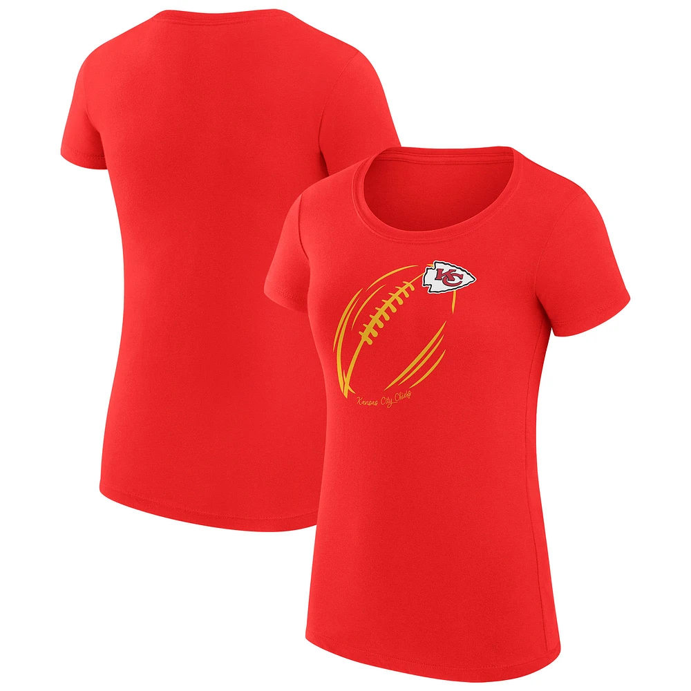 Women's G-III 4Her by Carl Banks Kansas City Chiefs Super-Slim Fit Lightweight Subtle Football T-Shirt