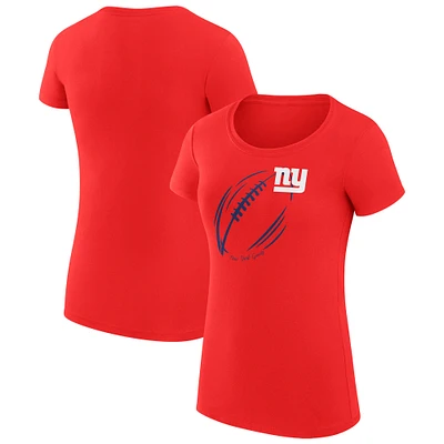 Women's G-III 4Her by Carl Banks New York Giants Super-Slim Fit Lightweight Subtle Football T-Shirt