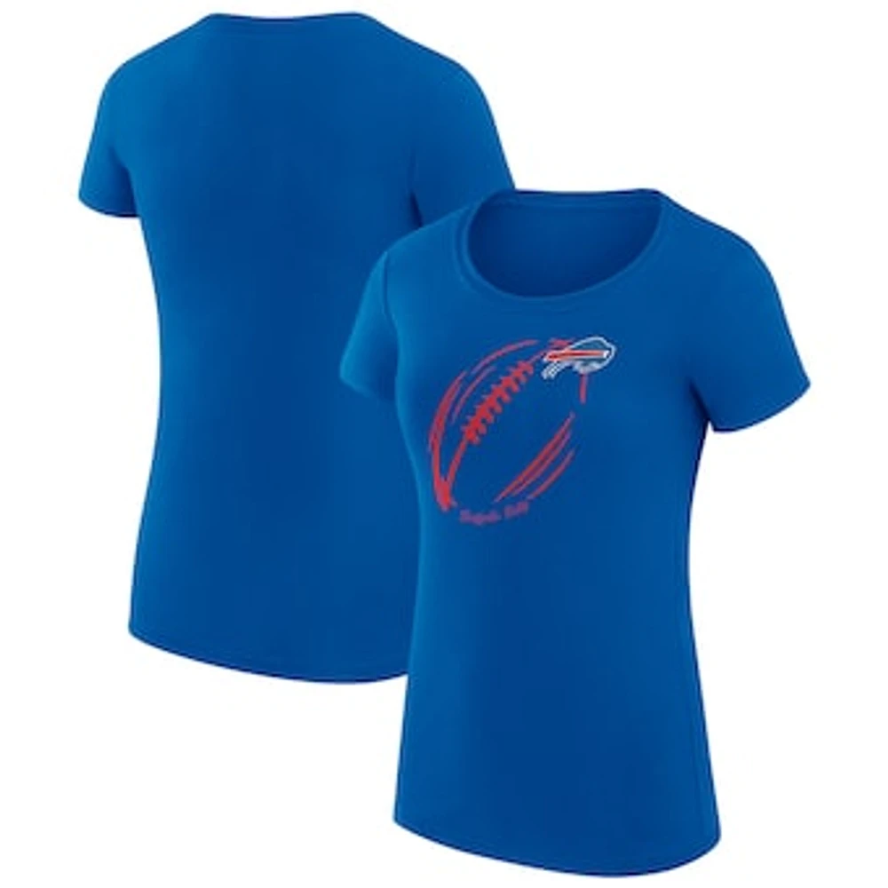 Women's G-III 4Her by Carl Banks Royal Buffalo Bills Super-Slim Fit Lightweight Subtle Football T-Shirt