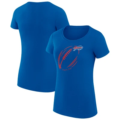 Women's G-III 4Her by Carl Banks Royal Buffalo Bills Super-Slim Fit Lightweight Subtle Football T-Shirt