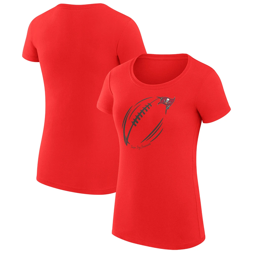 Women's G-III 4Her by Carl Banks Tampa Bay Buccaneers Super-Slim Fit Lightweight Subtle Football T-Shirt
