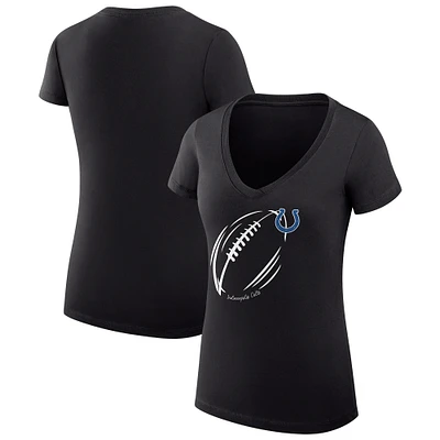 Women's G-III 4Her by Carl Banks Indianapolis Colts Super-Slim Fit Lightweight Subtle Football V-Neck T-Shirt