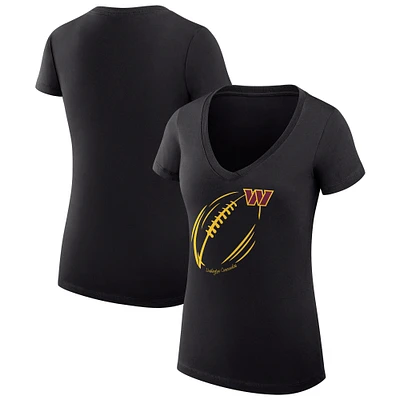 Women's G-III 4Her by Carl Banks Washington Commanders Super-Slim Fit Lightweight Subtle Football V-Neck T-Shirt