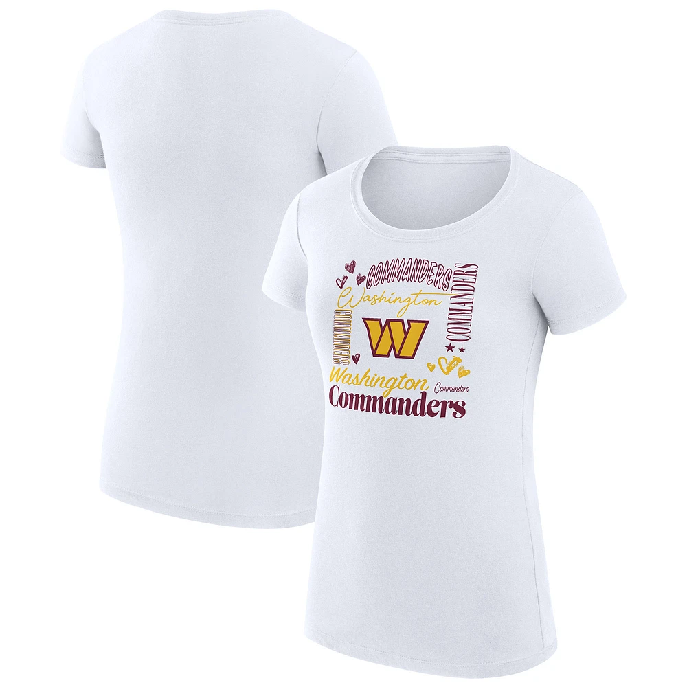Women's G-III 4Her by Carl Banks Washington Commanders Super-Slim Fit Lightweight Collage Team T-Shirt