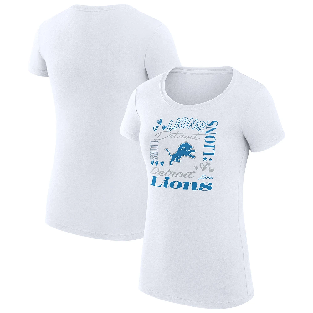 Women's G-III 4Her by Carl Banks Detroit Lions Super-Slim Fit Lightweight Collage Team T-Shirt