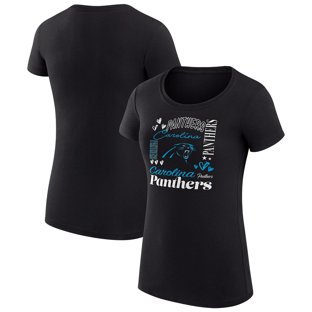 Women's G-III 4Her by Carl Banks Carolina Panthers Super-Slim Fit Lightweight Collage Team T-Shirt