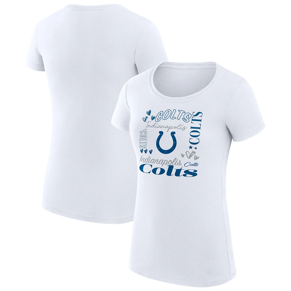 Women's G-III 4Her by Carl Banks Indianapolis Colts Super-Slim Fit Lightweight Collage Team T-Shirt