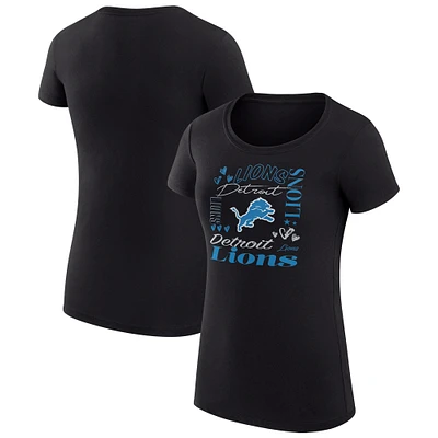 Women's G-III 4Her by Carl Banks Detroit Lions Super-Slim Fit Lightweight Collage Team T-Shirt