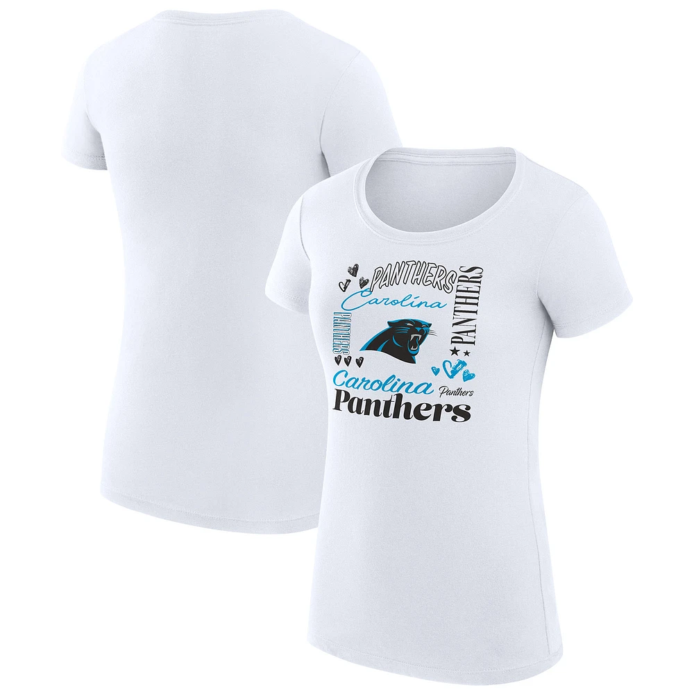 Women's G-III 4Her by Carl Banks Carolina Panthers Super-Slim Fit Lightweight Collage Team T-Shirt