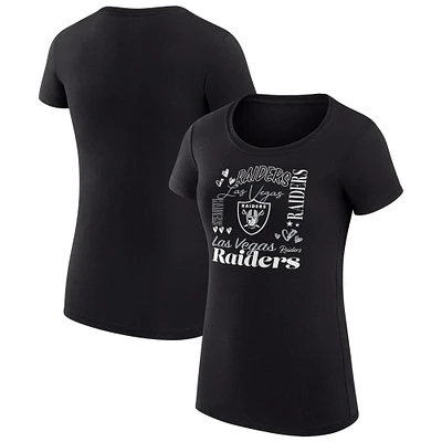 Women's G-III 4Her by Carl Banks Las Vegas Raiders Super-Slim Fit Lightweight Collage Team T-Shirt